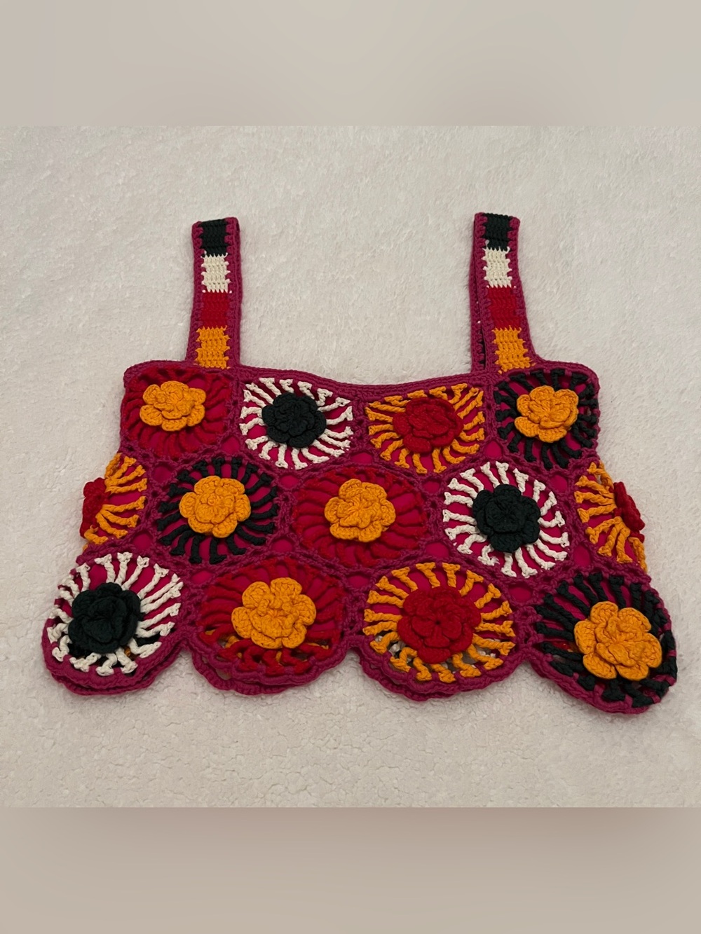 Farm Rio Crochet Top Size M - Picture 5 of 7